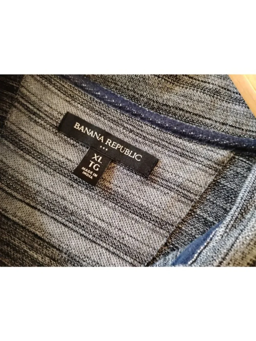 Banana Republic Mens Polo Shirt Casual School Work XL Marled Gray Black Pocket